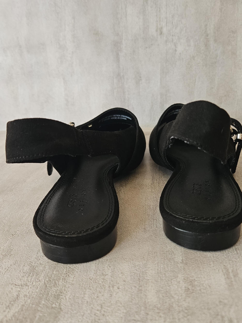 ​NWT ASOS DESIGN Black Pointed Toe Slingback Buckle Flat Shoes - Size US 9 - Picture 12 of 13